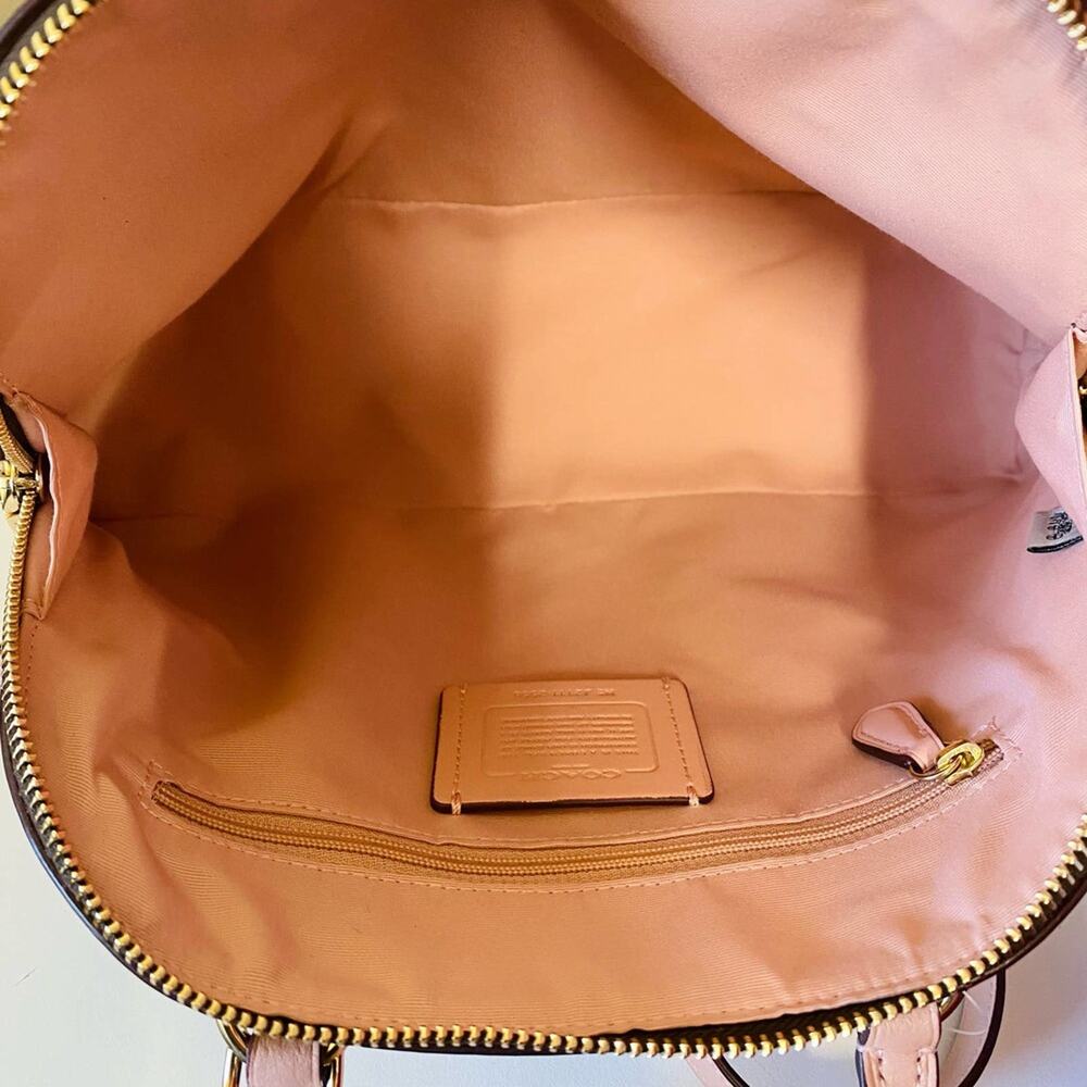 COACH 2558 KATY SATCHEL IN SIGNATURE CANVAS GOLD/BROWN SHELL PINK - Picture 8 of 8